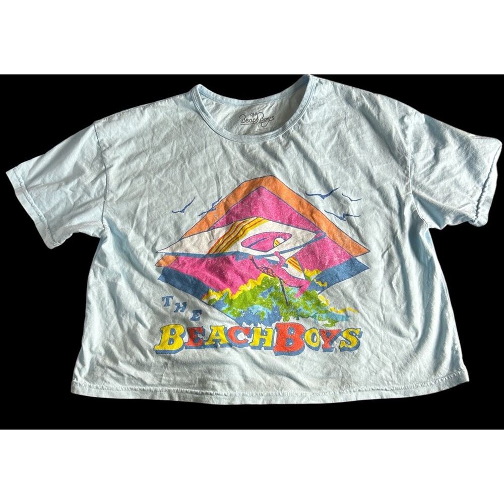 The Beach Boys Women’s Cropped T Shirt Size Large Blue